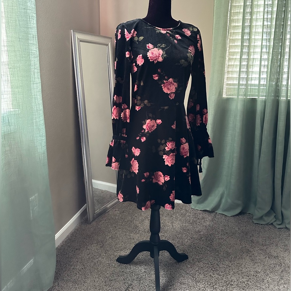 Velvet Floral Dress